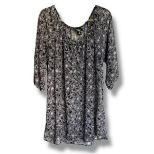 Loved Heidi Klum Womens Maternity Top Sheer Black White Size XL